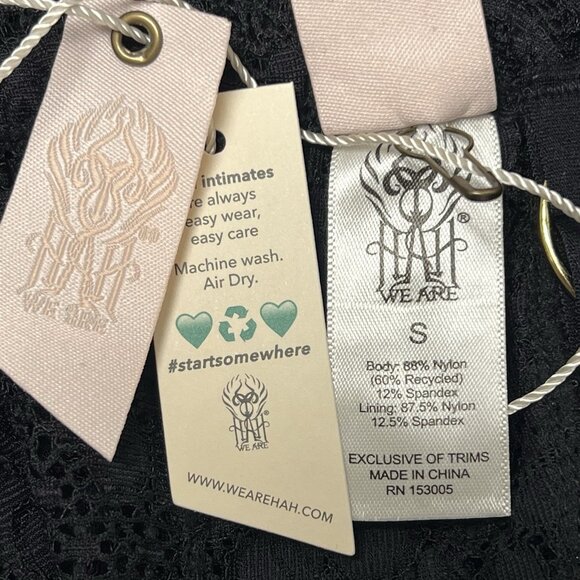 NWT $58 Free People X HAH Got Ur Back Bra Small Black Lace Bralette Adjustable - Picture 12 of 13